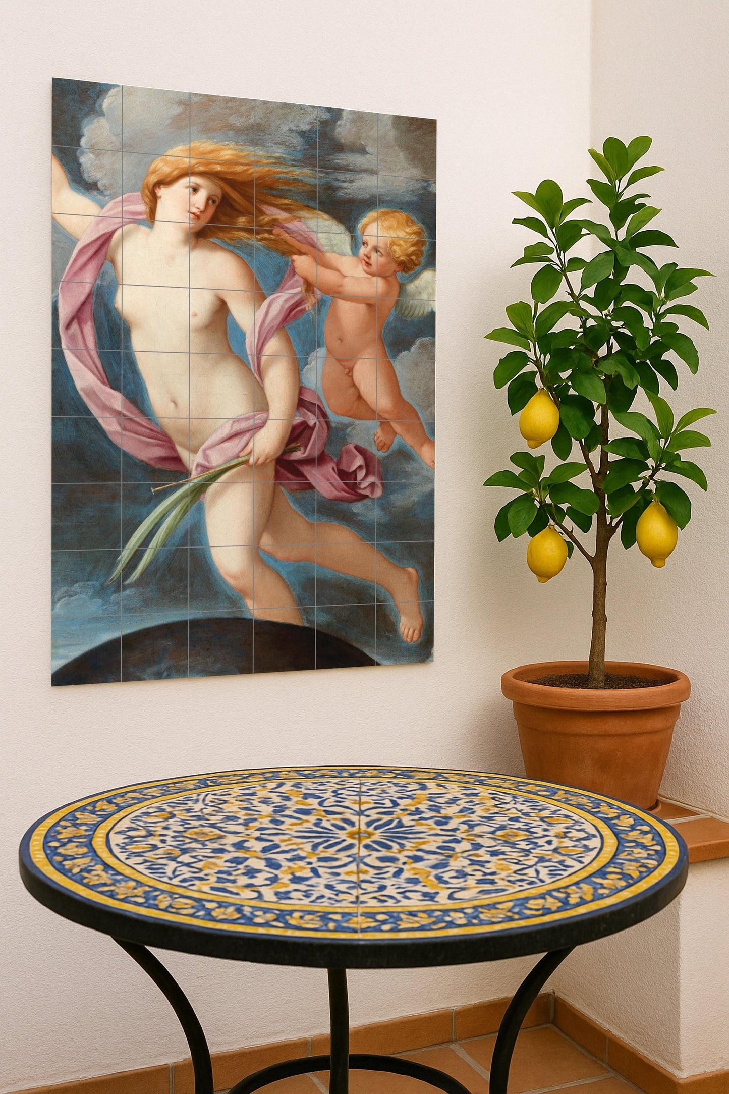 Heavenly Grace – Ceramic Mural Representing the Divine Harmony of Beauty and Light