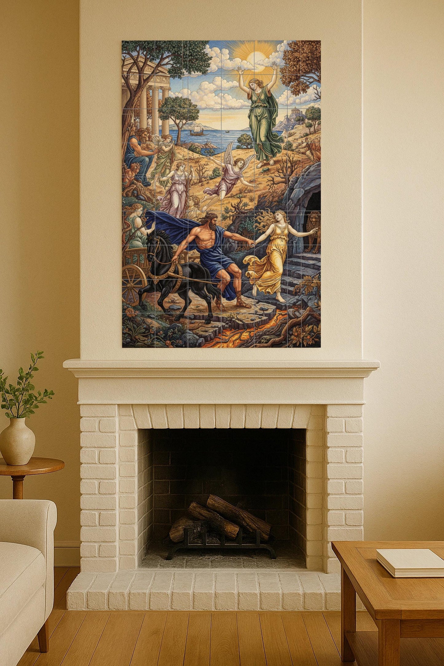 The Abduction of Persephone – Ceramic mural from Greek mythology about Hades and the return of spring
