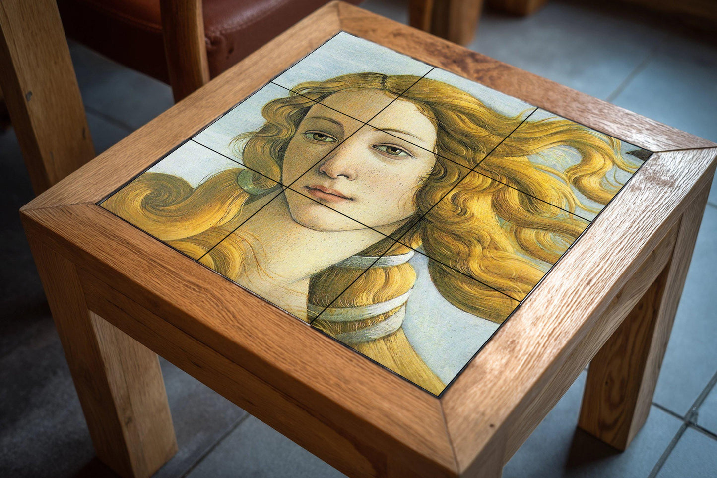 Ceramic tile mural of Botticelli's Venus – Renaissance beauty wall panel – Portrait of a classical goddess – Italian art for elegant interiors