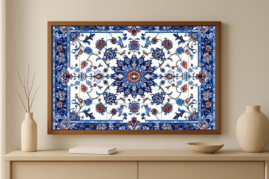 Isfahan mosaic mural • Persian floral tile mural art • Iranian garden decoration • Safavid ceramic panel • Shiraz geometric design • Middle East