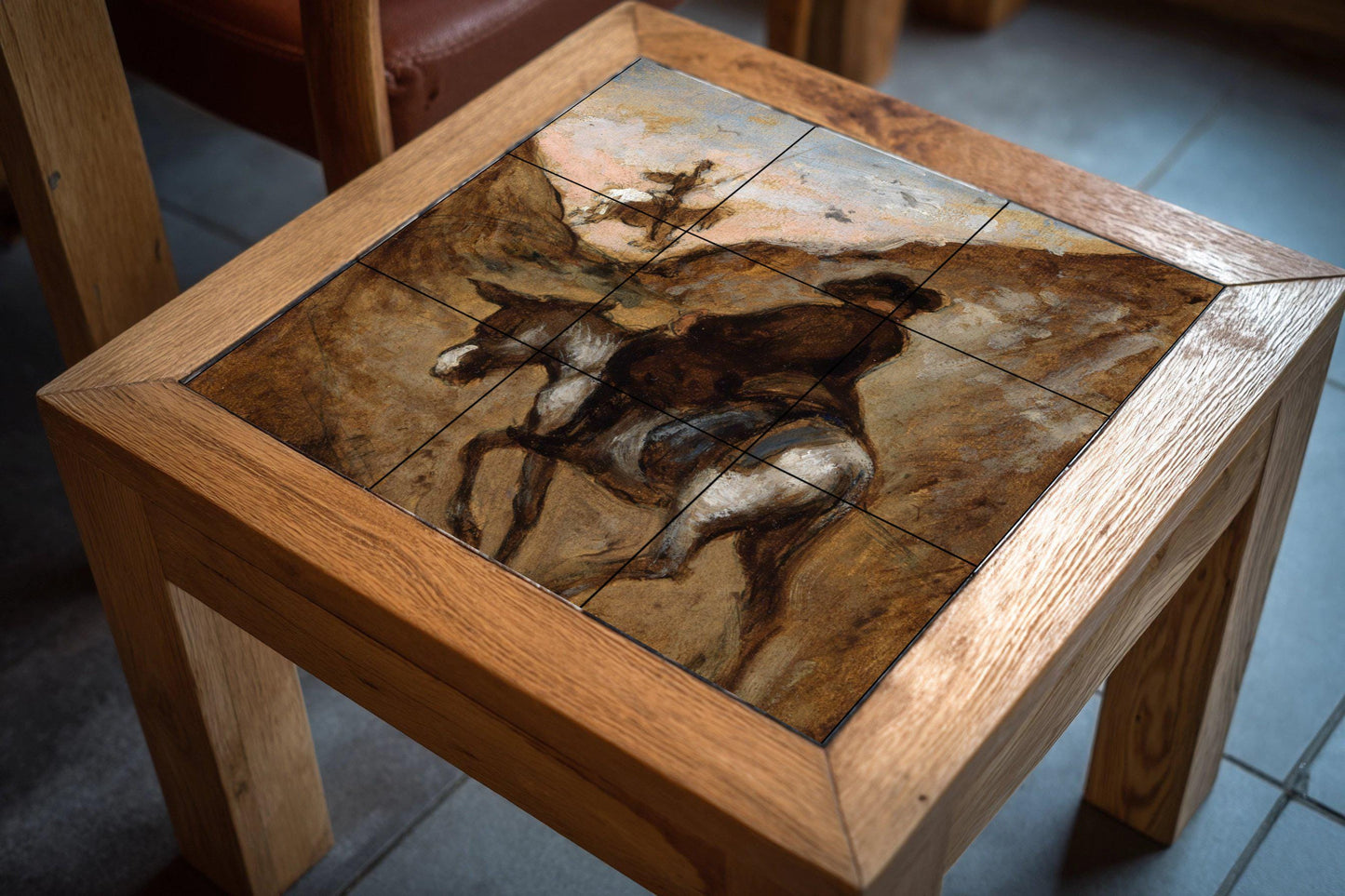 Don Quixote Tile Mural – Ceramic Literary Art Panel – Rustic Spanish Scene with Horse and Donkey – Classic Adventure Wall Decor