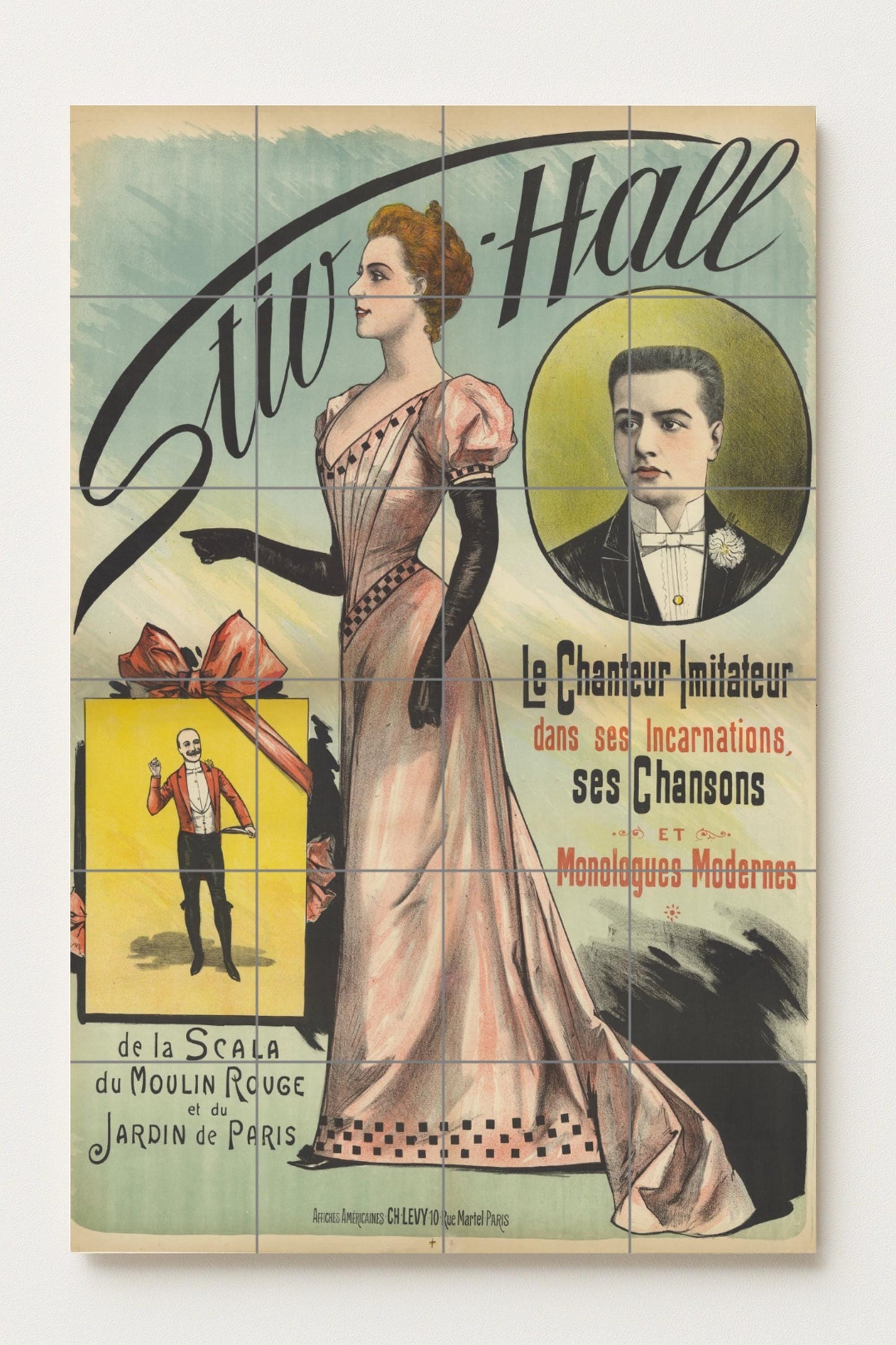 French Belle Époque Poster: Vintage Ceramic Mural with Parisian Elegance / Classic Art Nouveau Wall Decor
