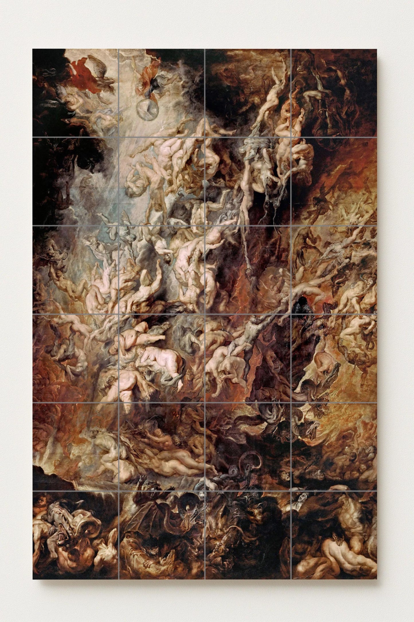 The Fall of the Damned – Ceramic mural by Peter Paul Rubens / Baroque masterpiece of divine judgment and dramatic movement
