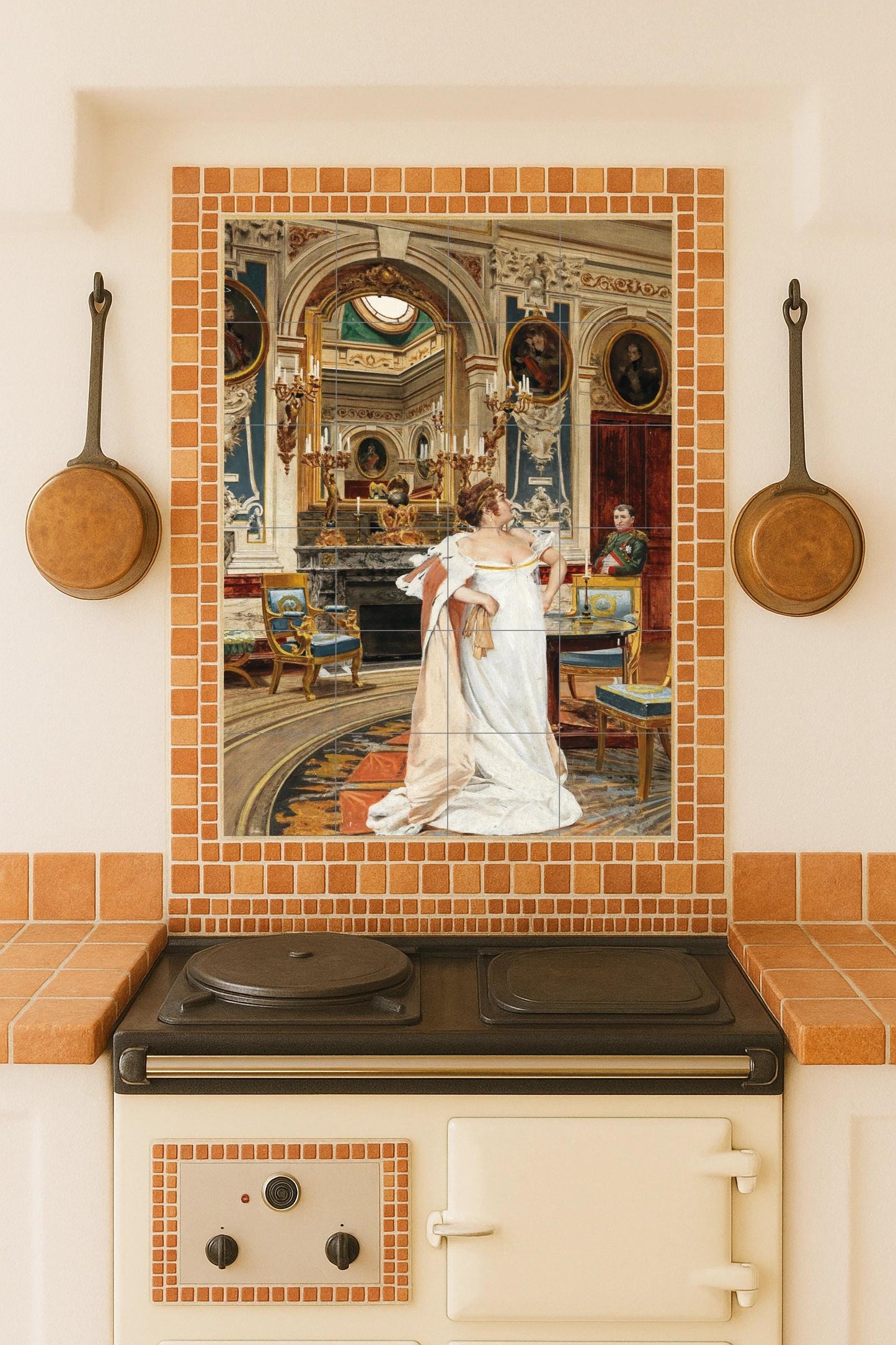 Napoleon and Josephine – Ceramic mural reproduction of Oskar Rex's historical masterpiece in its imperial splendor