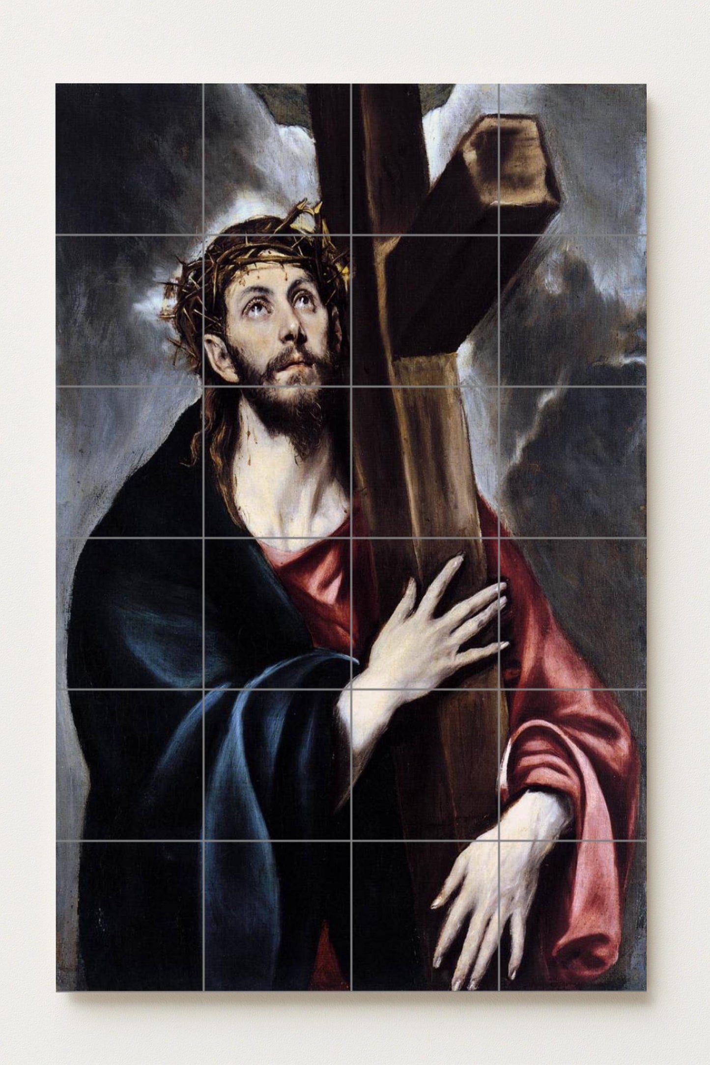 Christ Carrying the Cross – Ceramic mural masterpiece by El Greco with baroque expression and sacred symbolism