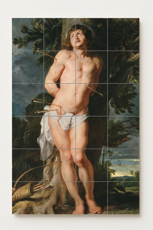 Saint Sebastian by Peter Paul Rubens – Baroque ceramic mural of martyrdom and heroic beauty