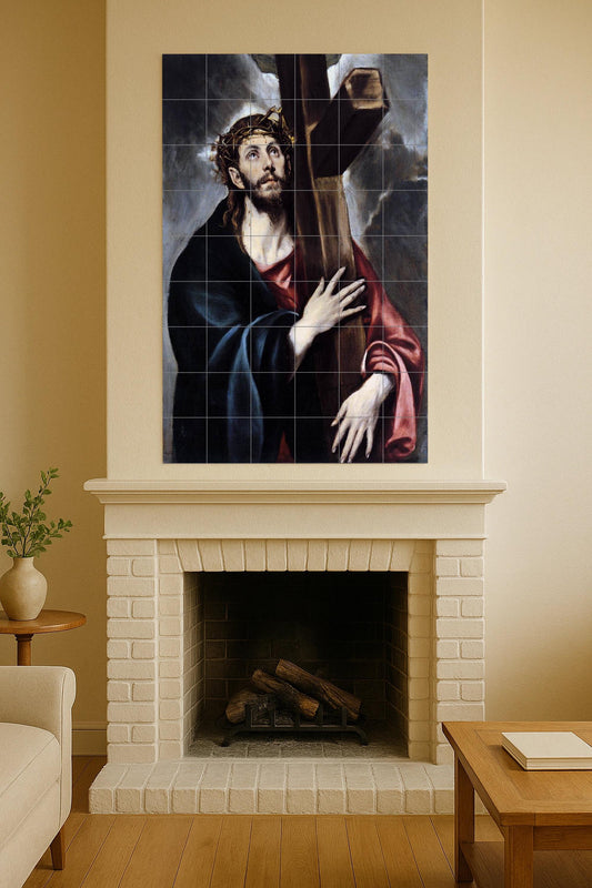 Christ Carrying the Cross – Ceramic mural masterpiece by El Greco with baroque expression and sacred symbolism