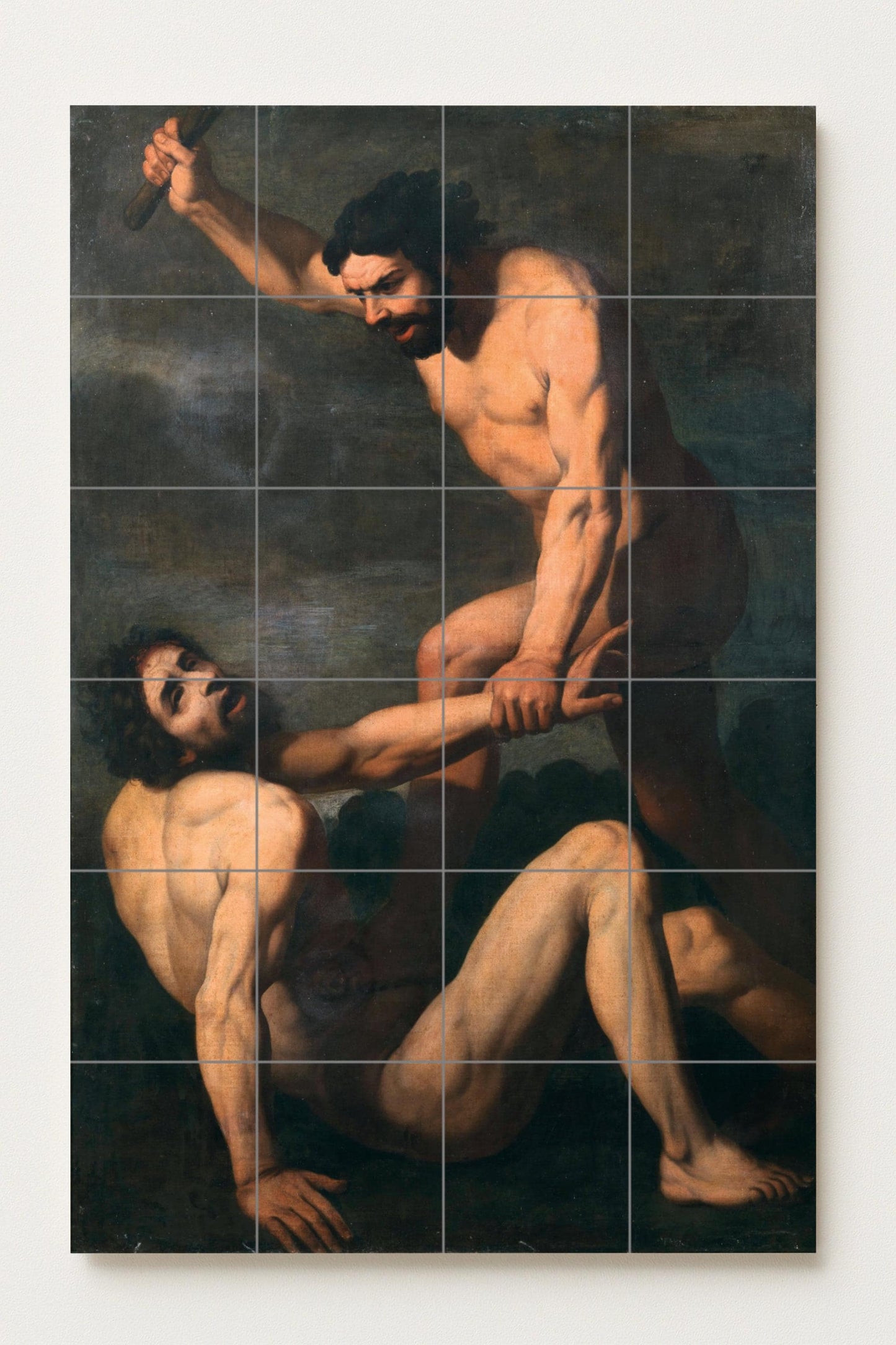 Cain and Abel: Biblical ceramic mural depicting the first fratricide / Dramatic religious mural about sin, envy, and divine justice