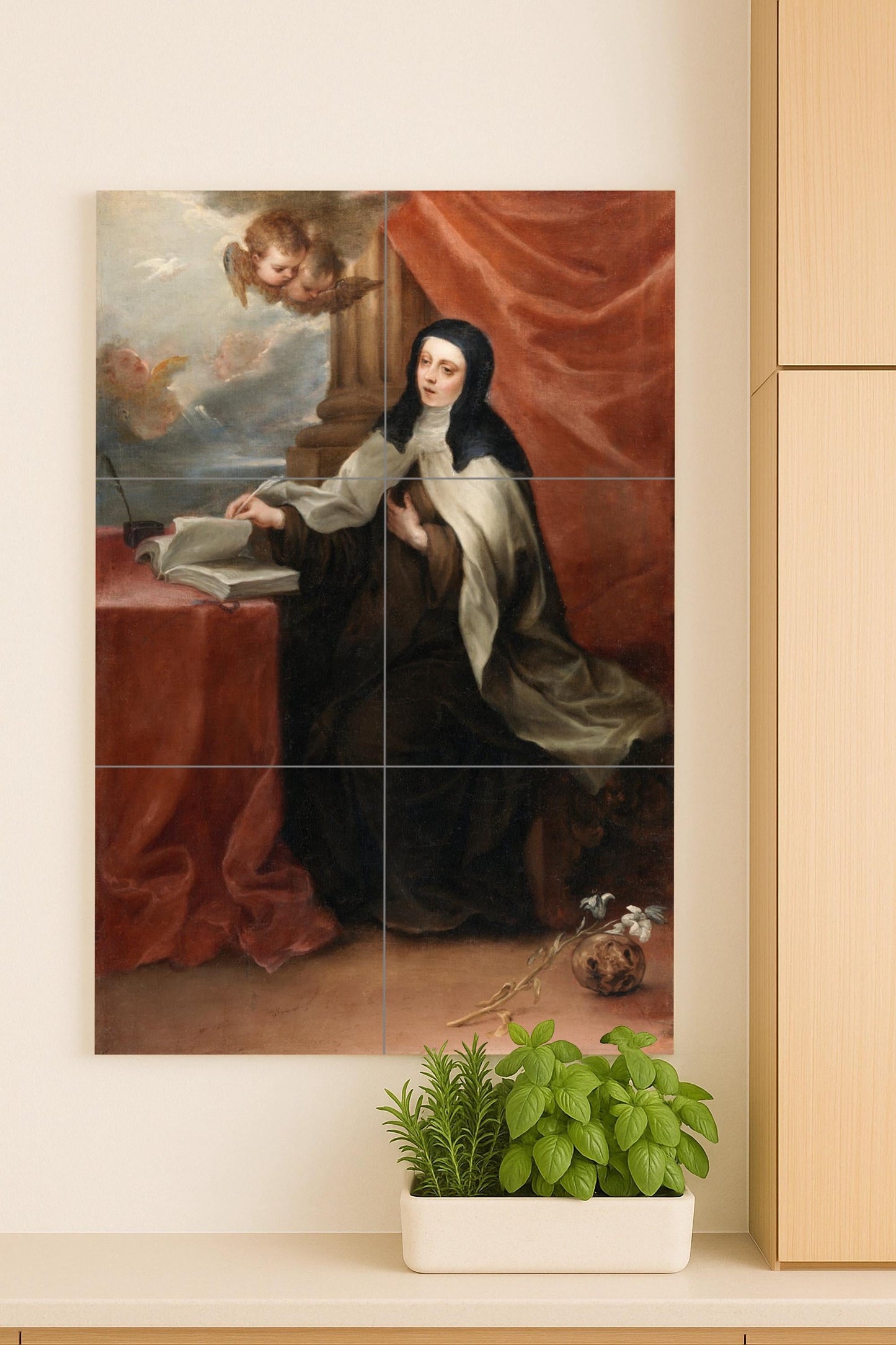Saint Teresa of Ávila – Baroque ceramic mural of spiritual vision and divine inspiration