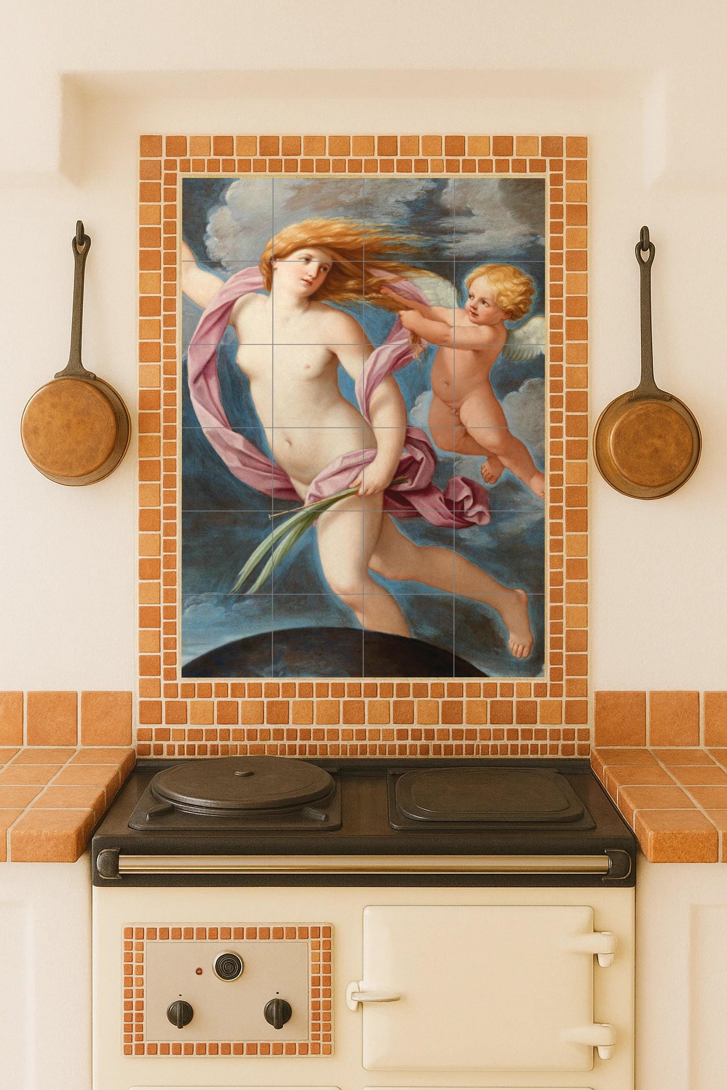 Heavenly Grace – Ceramic Mural Representing the Divine Harmony of Beauty and Light