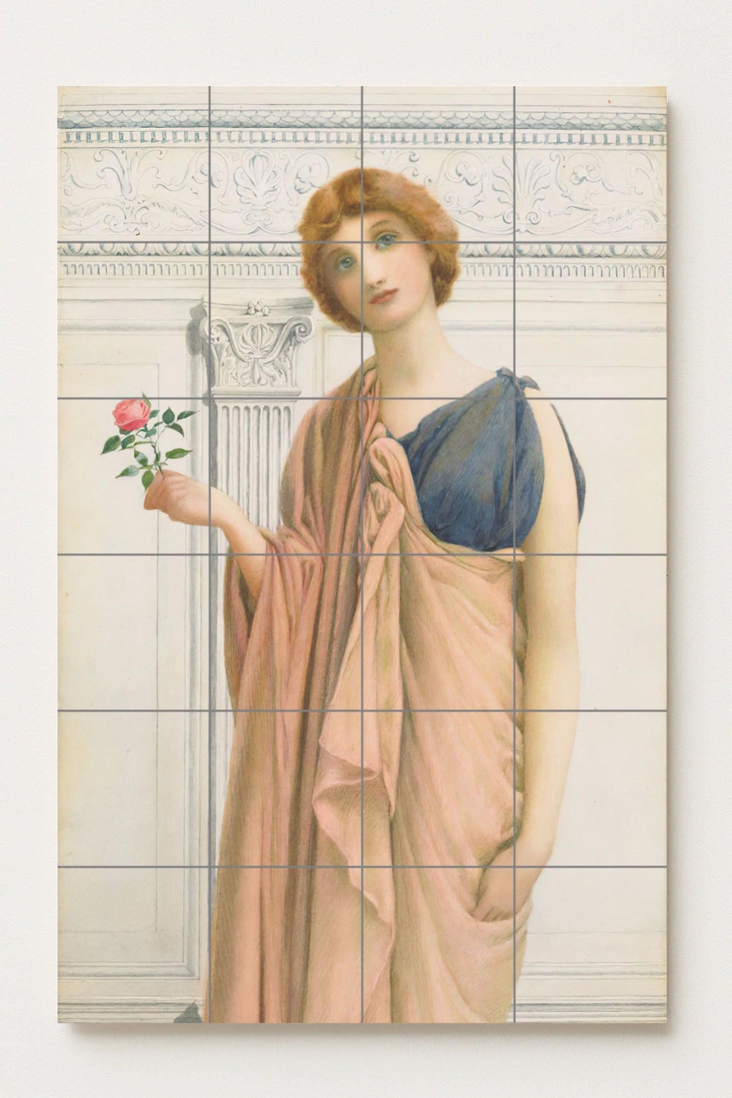 Grace and tranquility: a ceramic mural celebrating classical femininity and poetic simplicity
