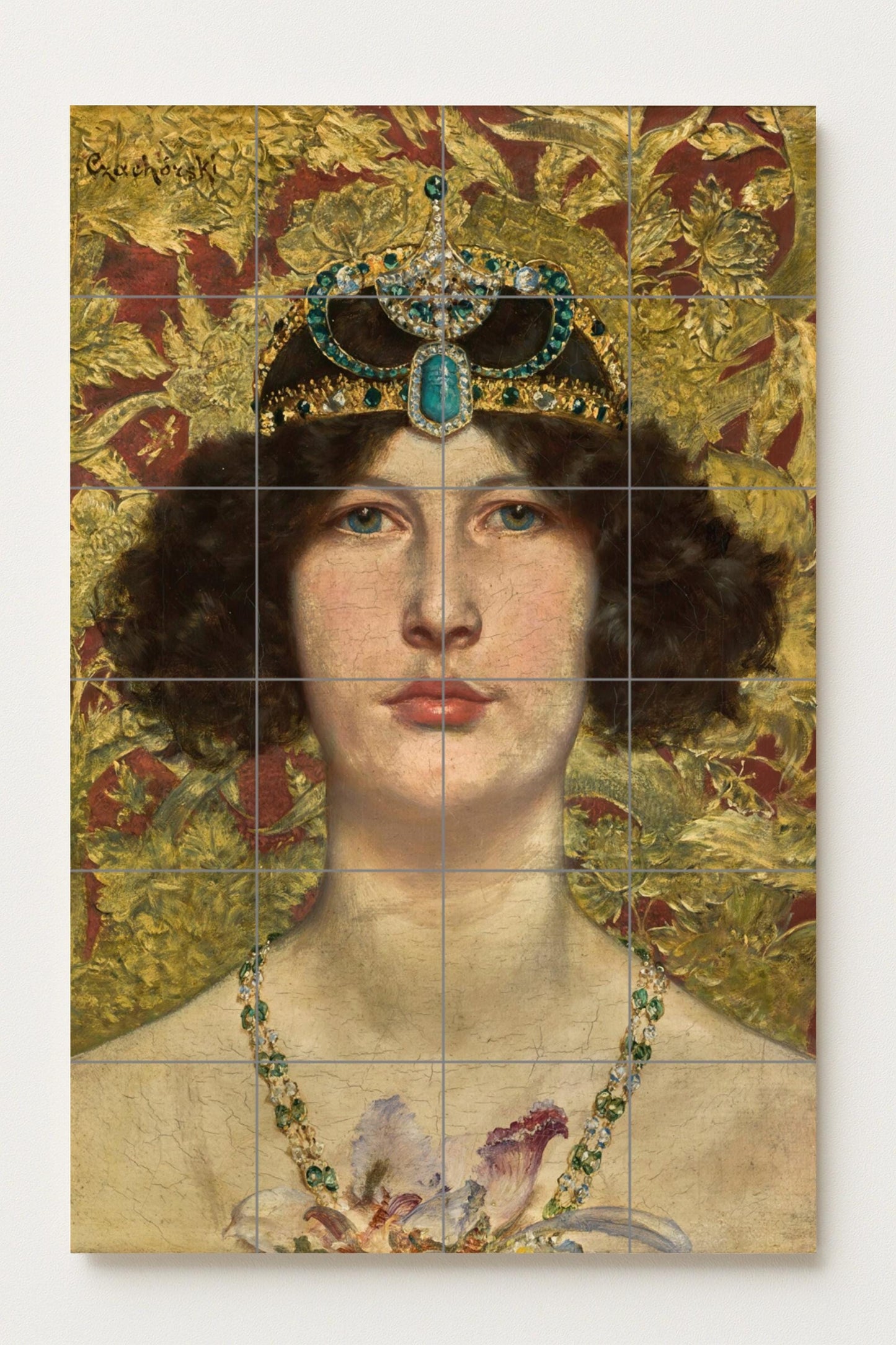 Cleopatra – Ceramic mural from Władysław Czachorski's masterpiece in golden opulence and symbolist elegance