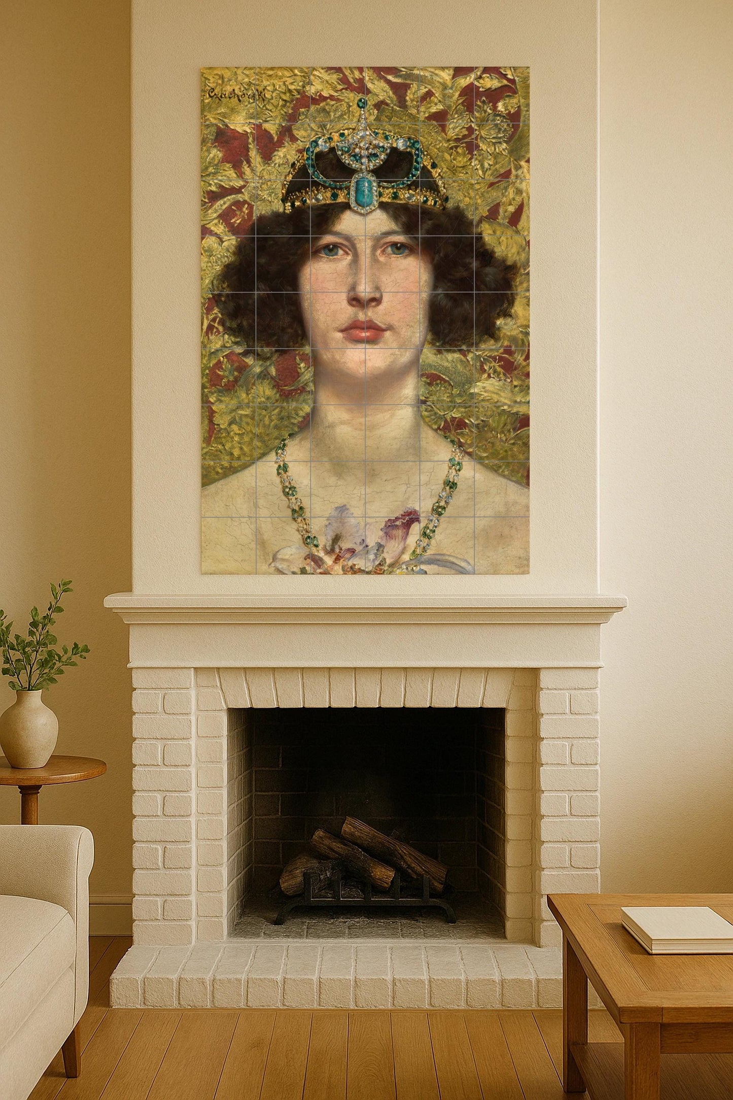 Cleopatra – Ceramic mural from Władysław Czachorski's masterpiece in golden opulence and symbolist elegance