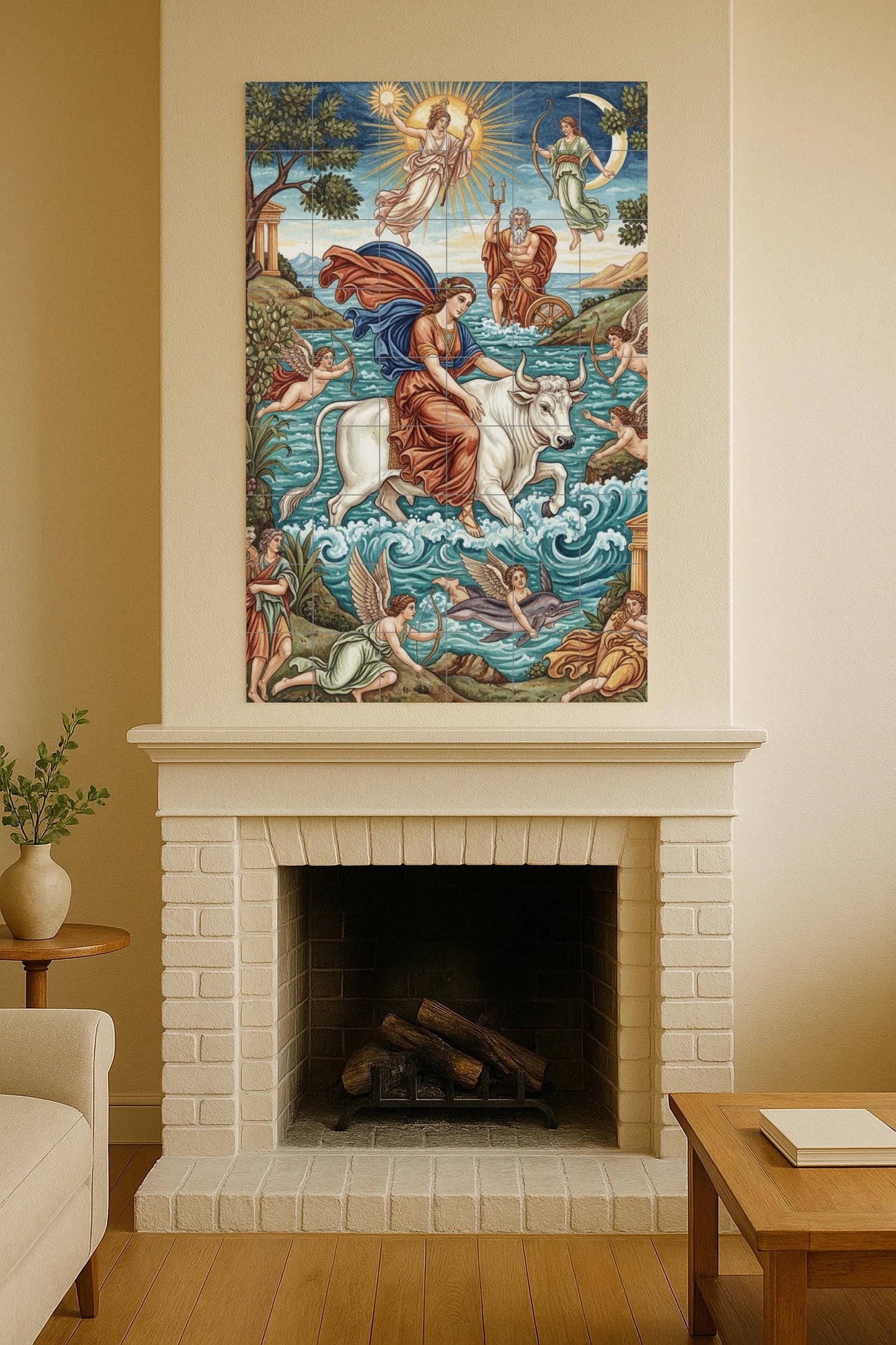The Abduction of Europa – Ceramic mural from Greek mythology with Zeus in disguise