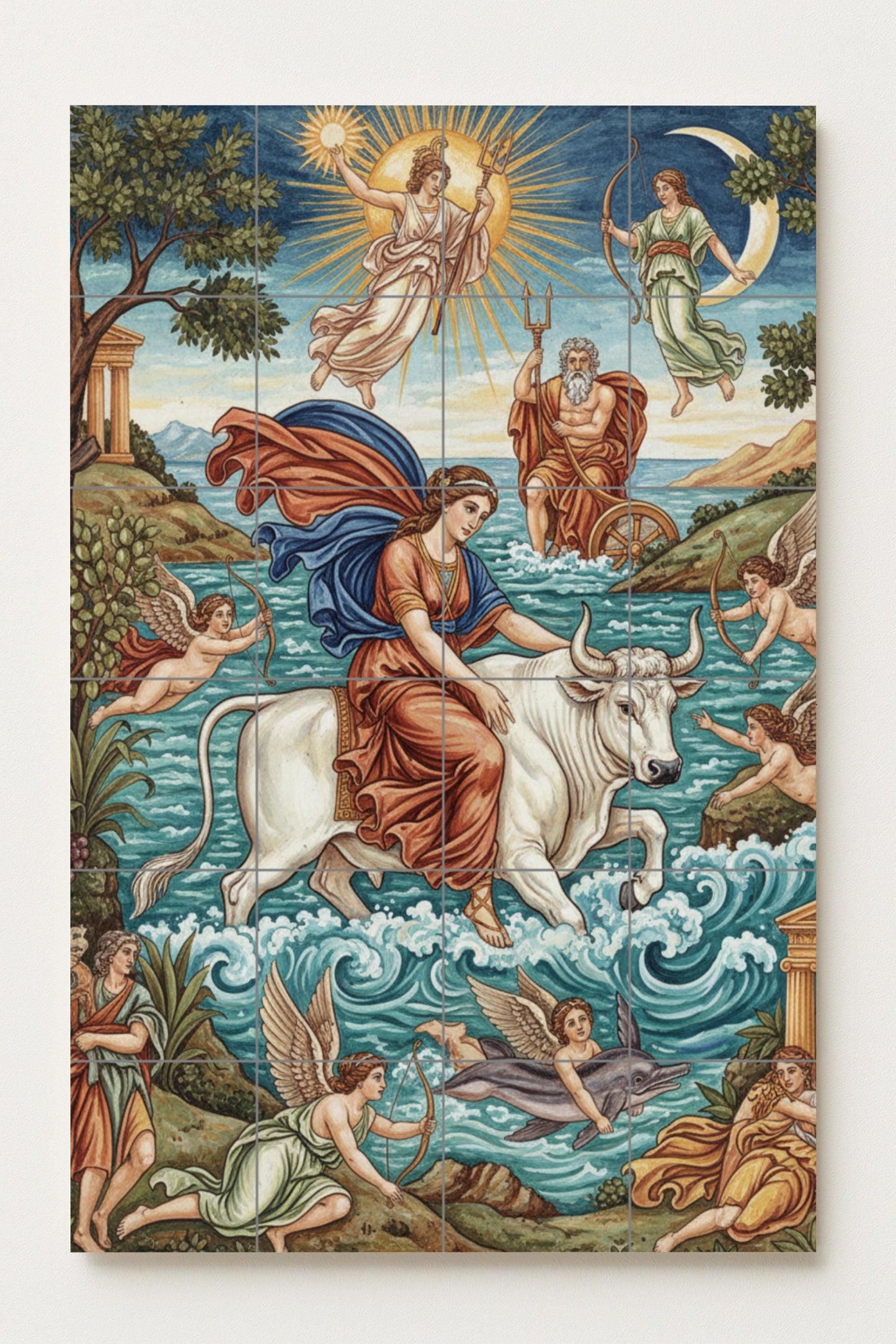 The Abduction of Europa – Ceramic mural from Greek mythology with Zeus in disguise
