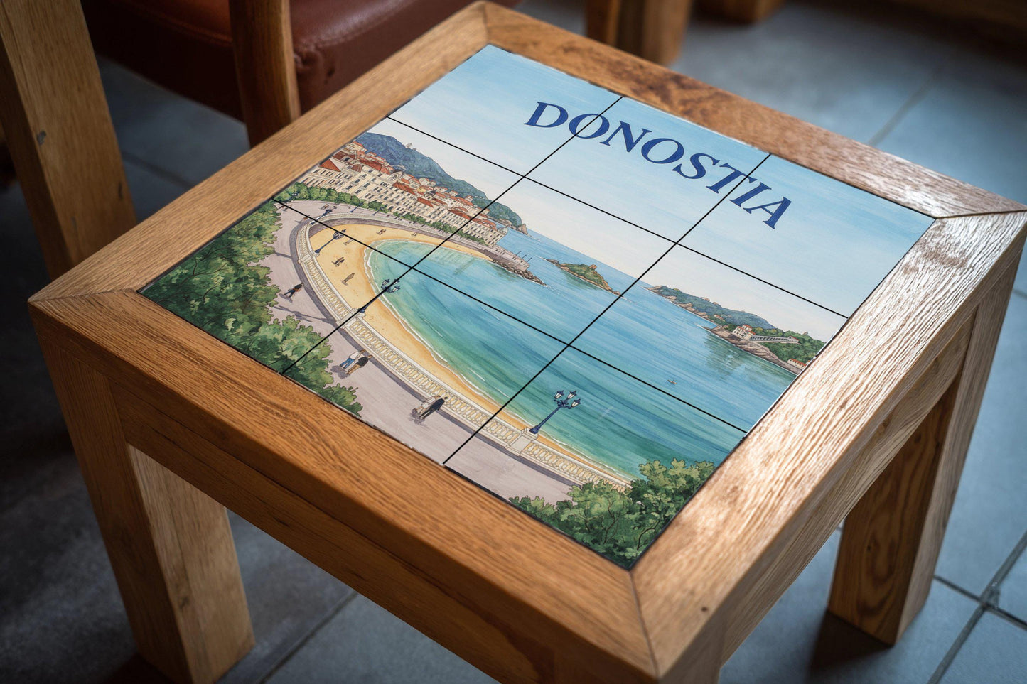 Decorative painting of the Bay of Donostia La Concha – Coastal landscape print of San Sebastián / Basque Country decoration