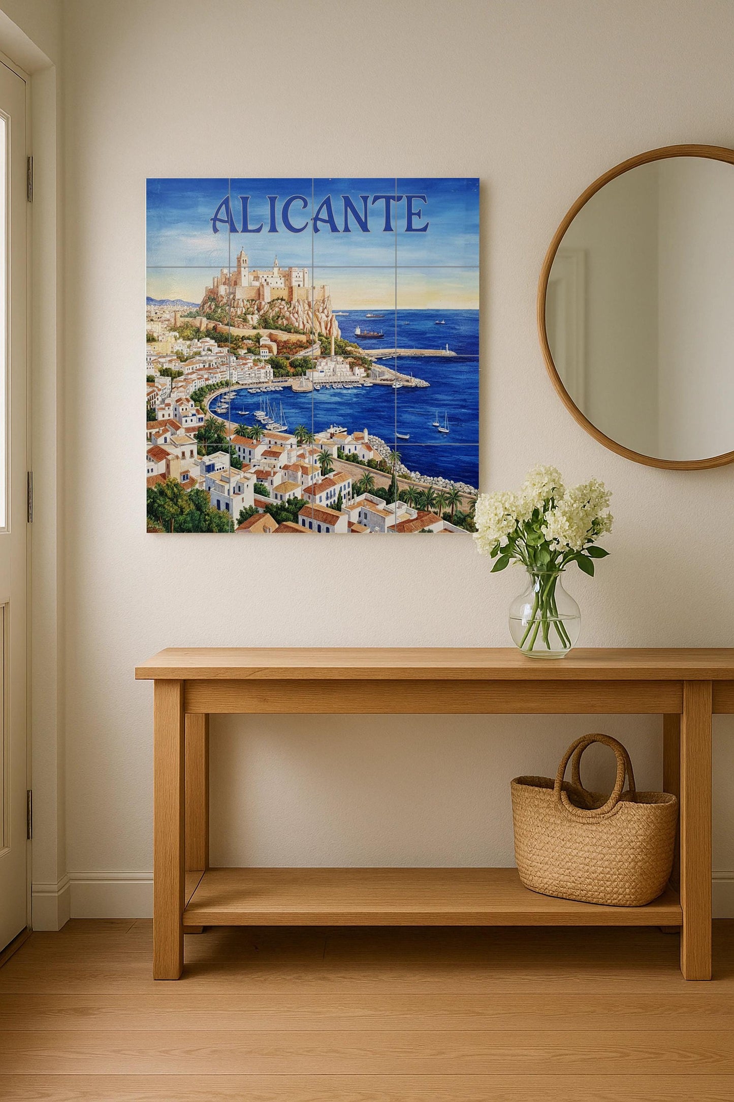 Ceramic Mural of Alicante – Santa Bárbara Castle and Mediterranean Port / Mural Art of the Costa Blanca